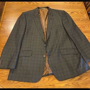 1926 Originals by Haggar Plaid Navy/Charcoal Sport Coat Blazer 46R